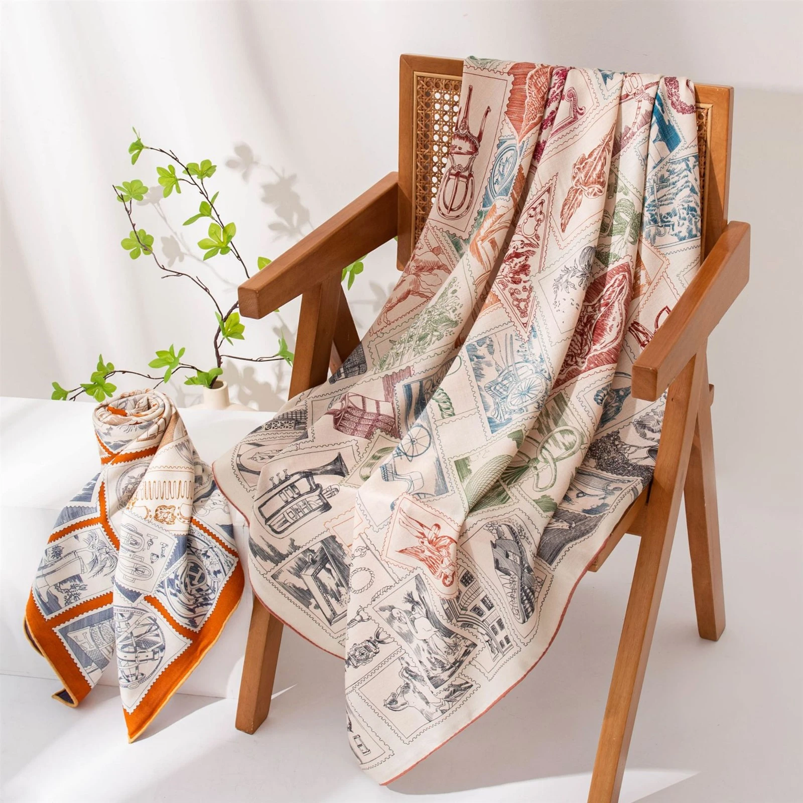 printed wool scarf
